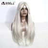 Noble Lace Front Wig Cosplay Straight Lace Wig 30 Inch White Wig Lace Part Wig For Women Synthetic Lace Front Heat Resistant Wig