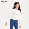 Taoding Girls' Autumn Round Neck Embroidered Long-Sleeved T-Shirt