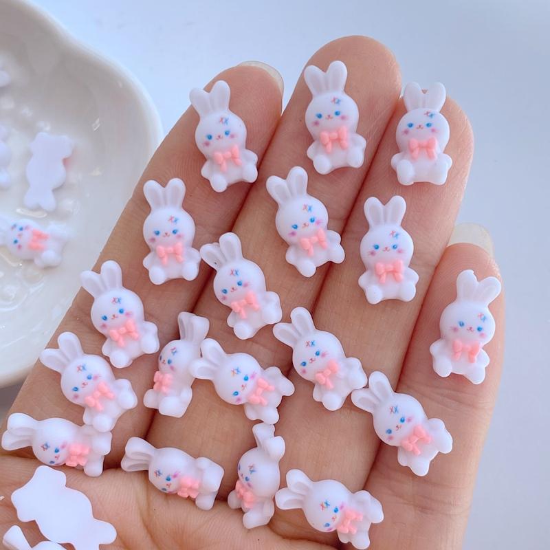 

30Pcs New Cute Mini 8*14mm Cartoon Rabbit Series Flat Back Resin Scrapbooking DIY Jewelry Craft Decoration Accessories
