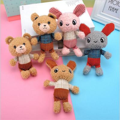 Cartoon Bunny Plush Toy Key Chain Pendant Stuffed Rabbit Doll For Girl&Boys Gift Clothing Backpack Accessories 16cm