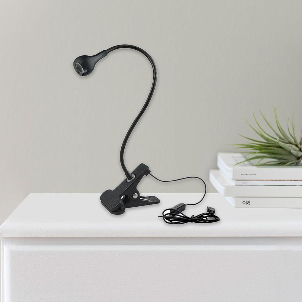 USB Clip-On Reading Light LED Flexible Bed Board Office Eye Caring Reading Lamp Warm Brightness