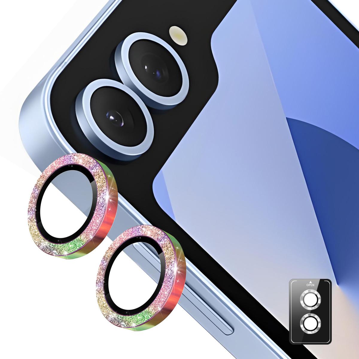 

Захисне скло для об єктива камери Samsung Galaxy Z Flip6 5G ENKAY Hat-Prince з глітерним декором Colorful