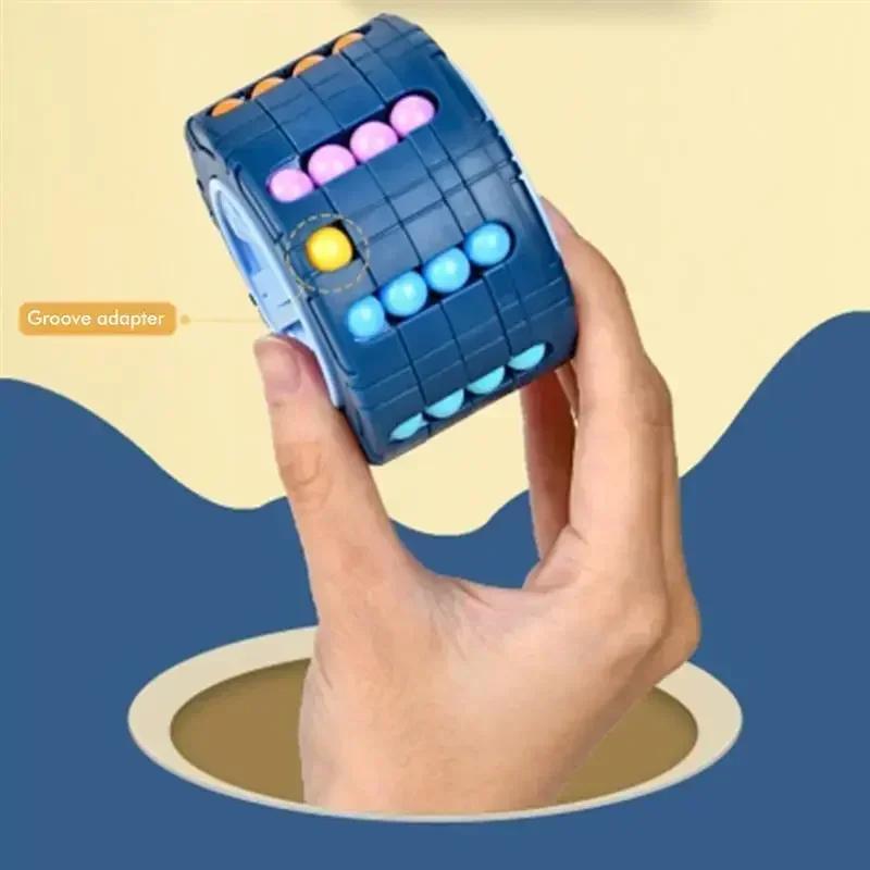 3D Zylinder Würfel Spielzeug Magische Bean Gyro Drehen Rutsche Puzzle Spiele Entlasten Stress Kinder Pädagogisches Montessori Infant Spielzeug Geschenk
