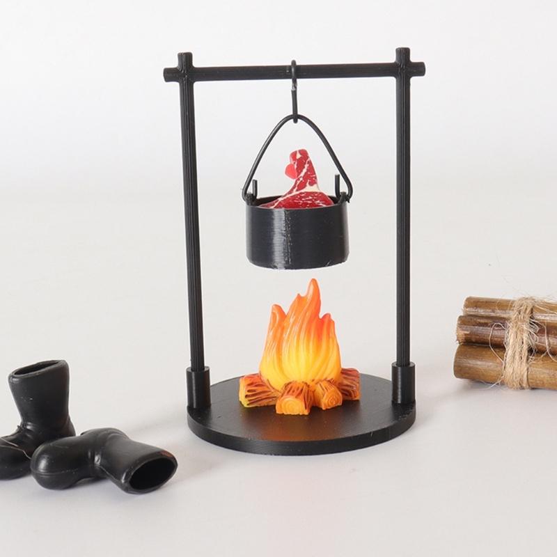 Realistic Miniature Firewood Steak For 1/12 Scale Dollhouses Camping Scenes Camping DIY Landscape Decors Accessory