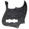 Musiclily 10-Hole JB Jazz Bass Pickguard for Fender USA/Mexico Standard Jazz Bass, 4-Piece Black Pearl Pickguard