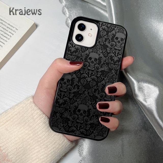 Krajews Skulls Bones Skeleton soft Phone Case Cover For iPhone 17 Air 16 15 14 plus 12 13 pro max coque Fundas