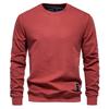 New Arrival Men’s Plain Casual Sweatshirt: Autumn Round-Neck Loose-Fit Trendy Long-Sleeved Plain Sweatshirt