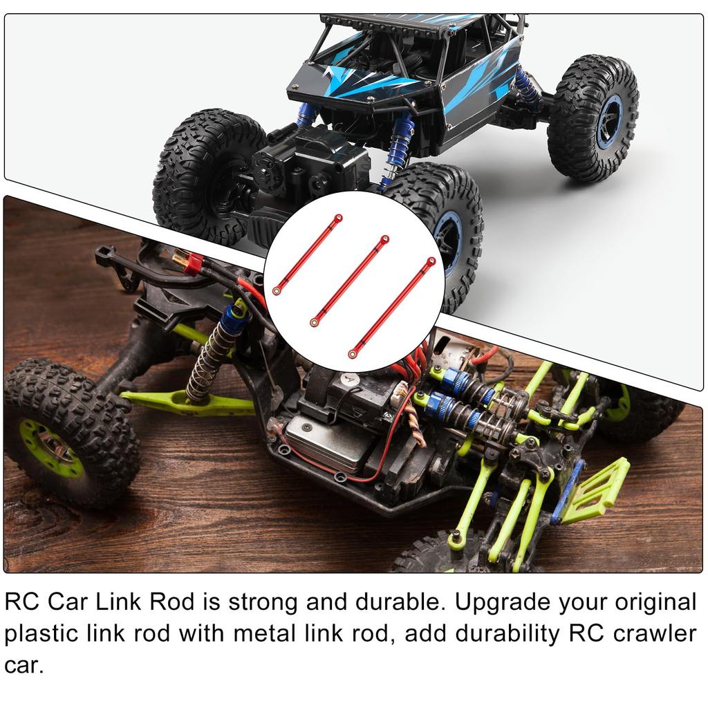 uxcell 8pcs Wheelbase Link Rods, Aluminum Alloy, 313mm Wheelbase Upper and Lower Link Rods, Chassis Linkage for SCX10 110 RC Car Crawler Upgrade