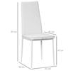 Set di 4 Sedie, Sedie da Pranzo, Sedie da Cucina, 41 cm x 50 cm x 97 cm, Bianco