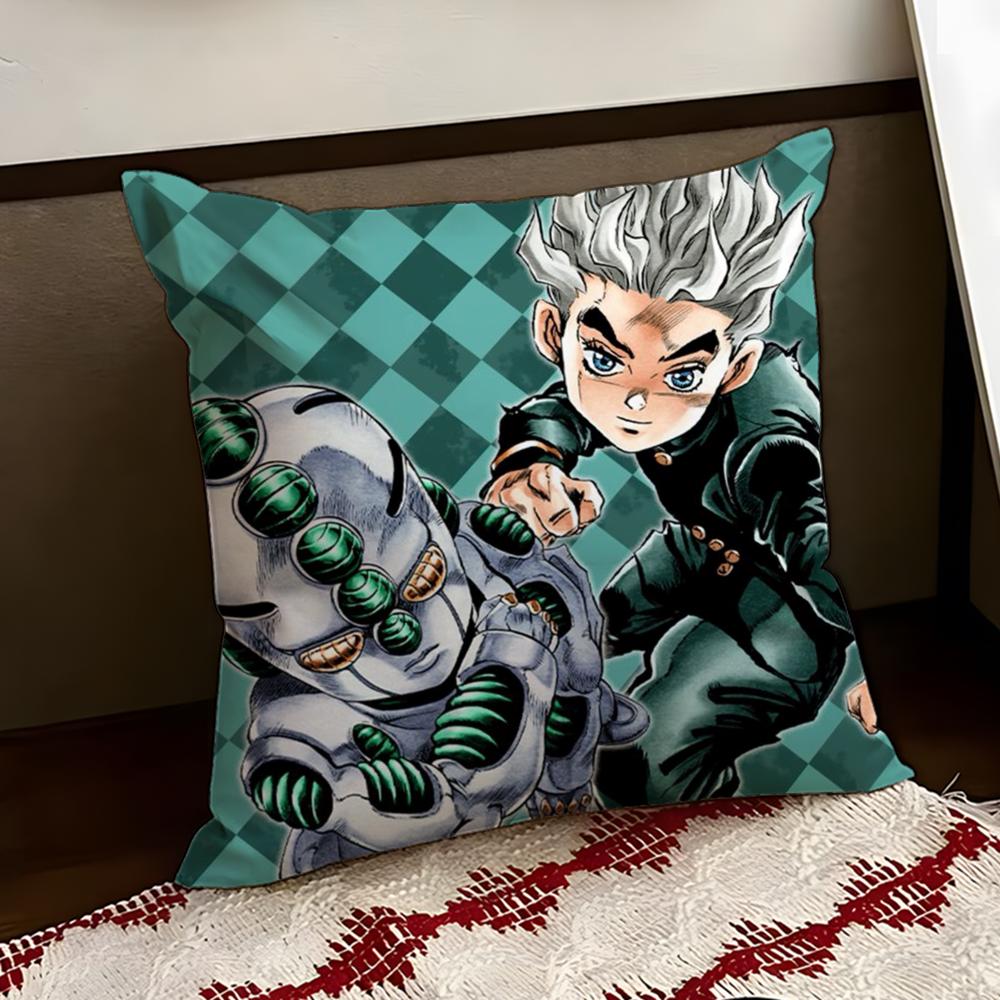 JJoJos BBizarre Adventure Cushion Cover Reversible Soft Durable Pillow Cover Home  Car MultiScene Use for Daily Comfort