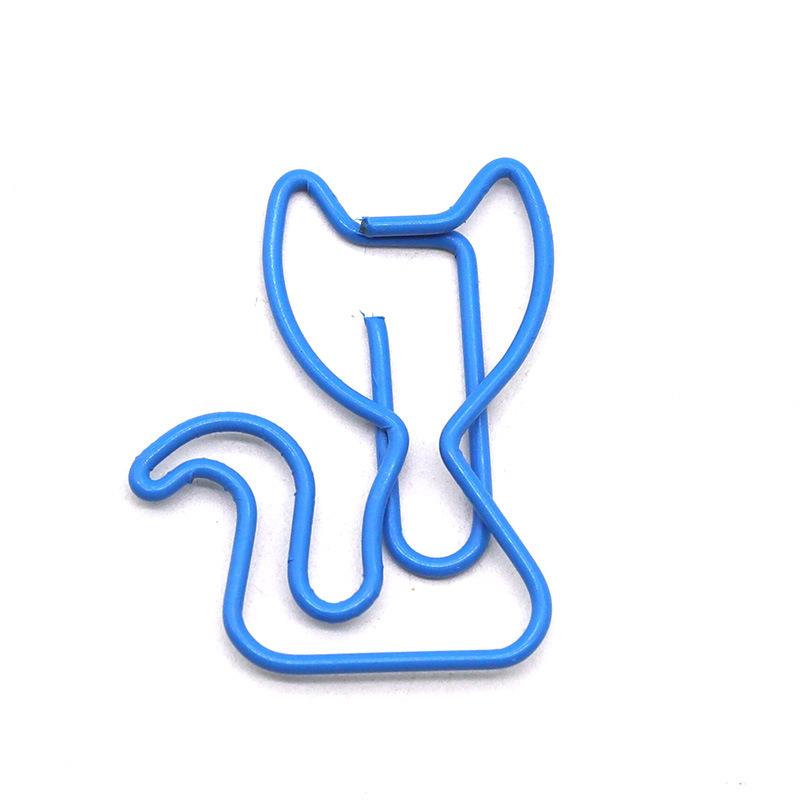

20 шт./набор Разноцветные металлические скрепки для бумаги, скрепки-закладки в виде животных для офисных и школьных принадлежностей, милые кавайные канцелярские товары в подарок 24*31mm синий