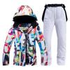 -30, Women Snow Wear Suit Sets, Snowboard Clothing, Waterproof, Winter Costume, Ski Jacket and Strap Pant, Belt Bibs for Female