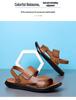2025 Men's Genuine Leather Sandals: Beach & Casual Non-Slip Soft Sole Dual-Use Summer Shoes