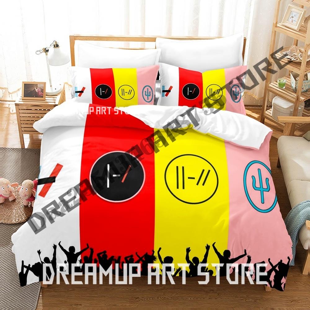 3D Печать Новый Комплект Постельного Белья Twenty One Pilots Односпальный Полуторный Двуспальный Евро Евро-Макси Размерный Комплект Постельного Белья Для Взрослых Детей Спальни Пододеяльник Комплекты Аниме Постельное Белье