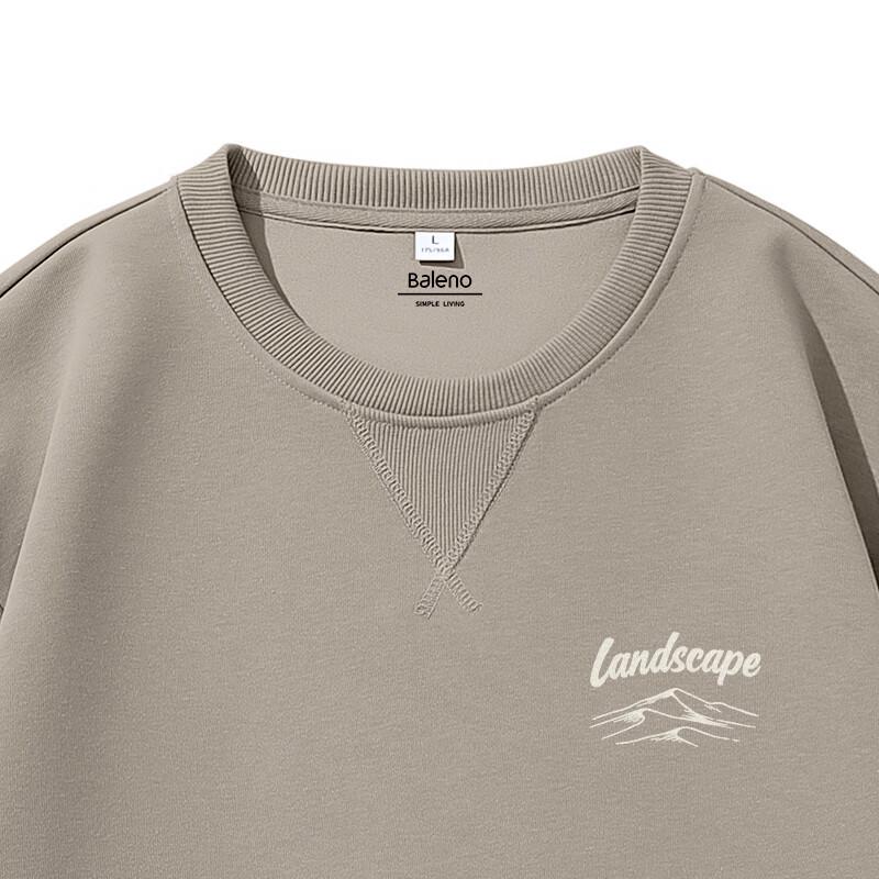 Baleno Men's 2025 Autumn Heavyweight Loose Round Neck Sweatshirt