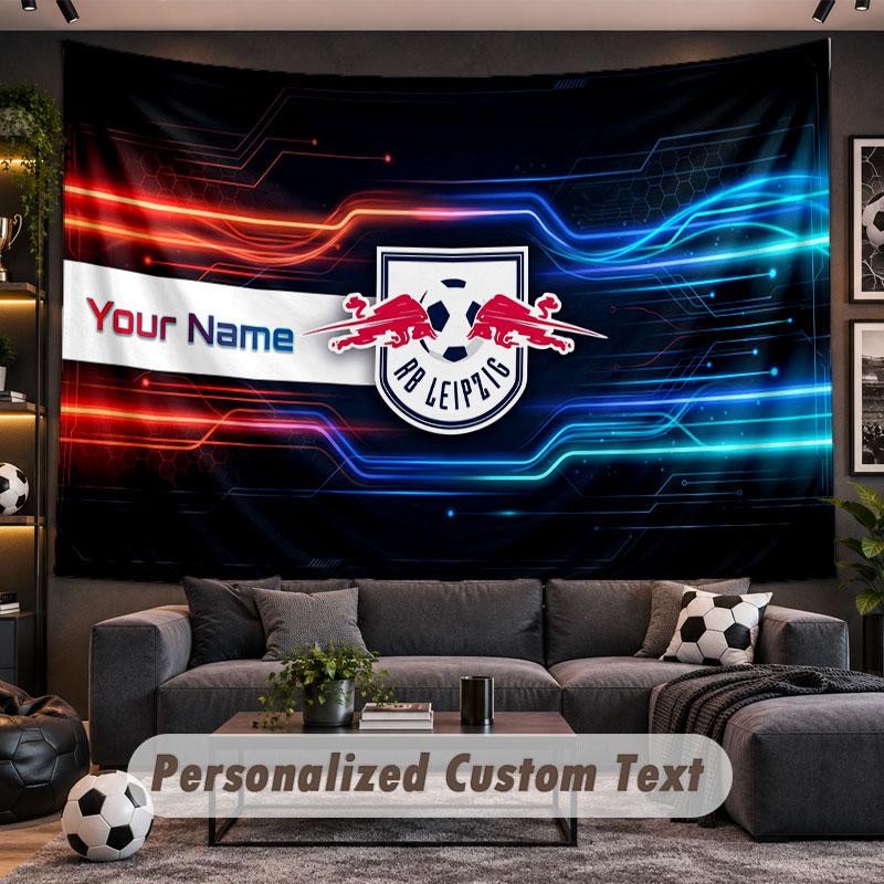 Wall Hanging Tapestry Custom NameRB Leipzig FC Pattern Personalized Printed Fabric Wall Decor