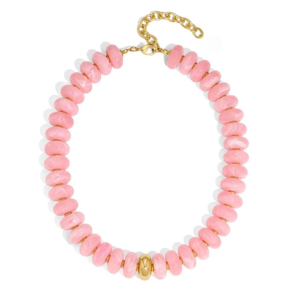 Round Resin Beads Chain Necklaces Chunky Resin Beads Necklace Summer Vacation