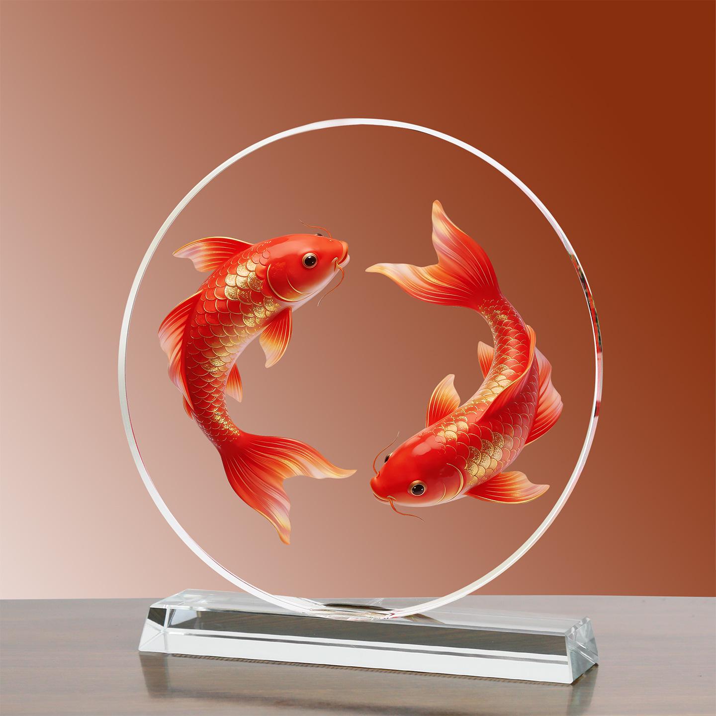 High Transparency Crystal Koi Figurine: Housewarming