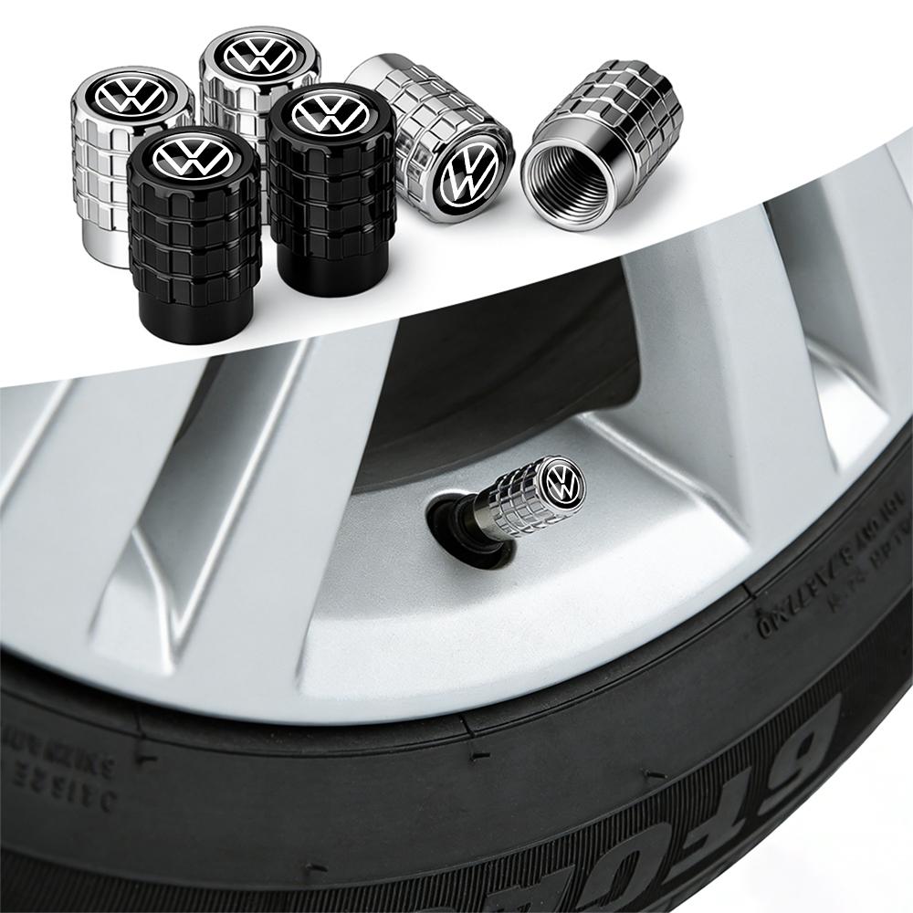 4Pcs Anti-theft Car Metal Tire Valve Air Caps Decoration Accessories For Volkswagen Golf Rline Passat GTI Tiguan Beetle Jetta R