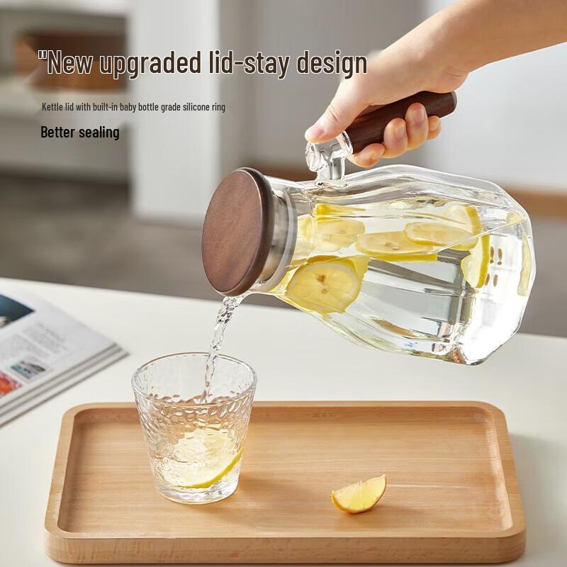 YIHUTEA Handmade High Borosilicate Glass Water Jug