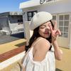 Breathable Women's Beret, Spring and Summer Hollow Structured Painter's Hat, Japanese Casual Full Matching, Slim Face Fashionable Beret