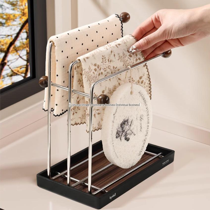 Porta asciugapiatti da bancone in acciaio inossidabile - Design sospeso a bordo stretto per cucina.