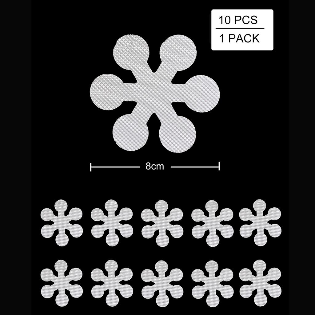 10pcs Snowflake Shape Anti-slip Shower Tread Sticker Cartoon Foor Stickers Bathtub Anti Skid Tape Bathroom Kid's Anti Slip Mat