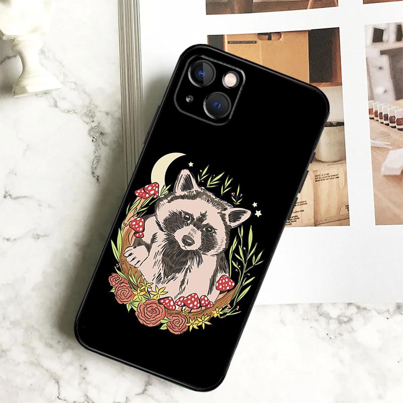 

Cartoon Raccoon Kawaii Phone Case For iPhone 17 16 15 14 13 12 11 Pro Max Plus 12 13 Mini 16e 17 Air Cover Coque iPhone 14 Pro