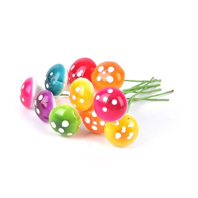 10Pcs Miniature Potted Decor Mushroom Craft Garden Ornament Resin Crafts Moss