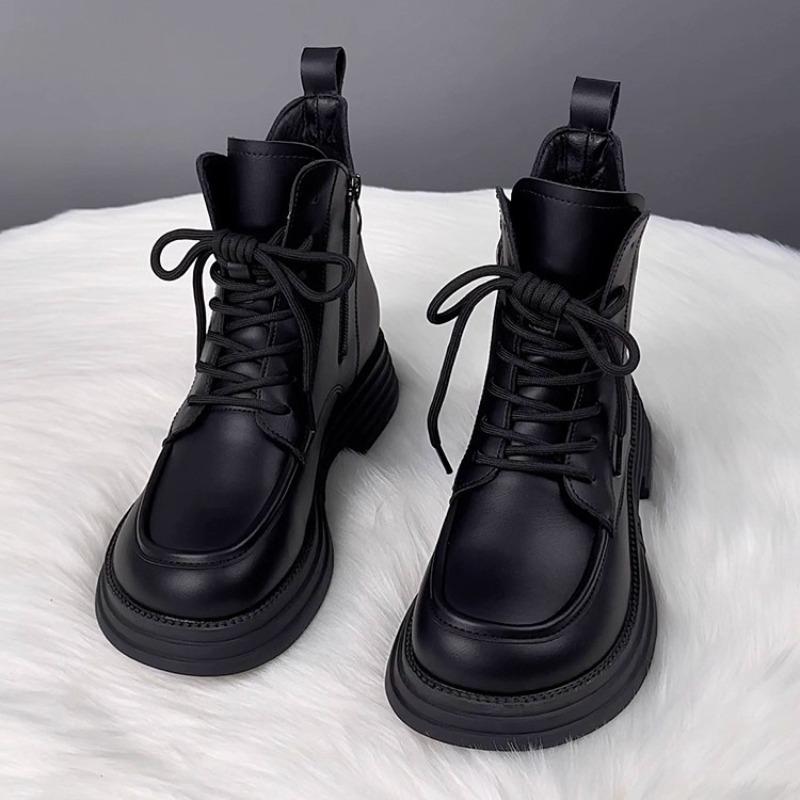 Herbst Winter Damen Motorradstiefel Beliebte Plüsch Warme High-Top Kurze Stiefel Outdoor Wasserdichte Plateau Stiefeletten Damenschuhe