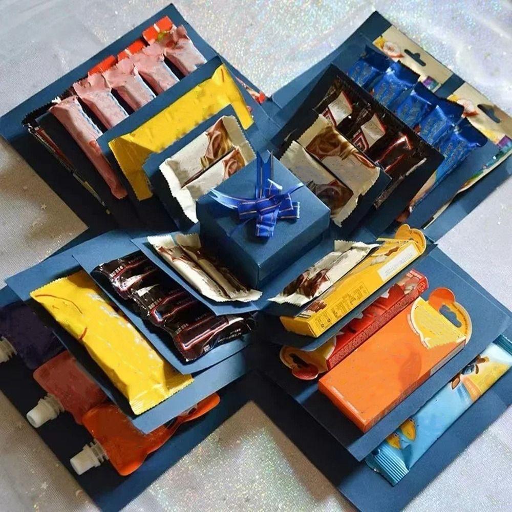 Geschenkalbum Mehrschichtige Überraschungs-Explosionsbox Handgefertigte Bastelarbeit Faltbare Geschenkverpackung Box Einzigartige Erinnerungs-Fotobox Valentinstag