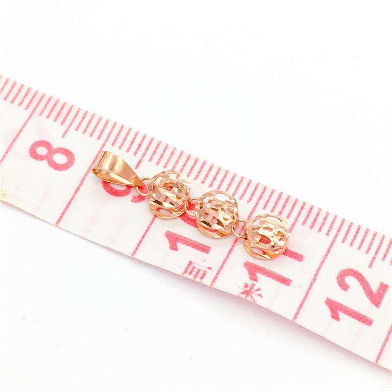 Exquisite Russian 585 Purple Gold Personalized Fringed Coin Pendant Fashionable Rose Gold-Plated Hollow Flower Pendant