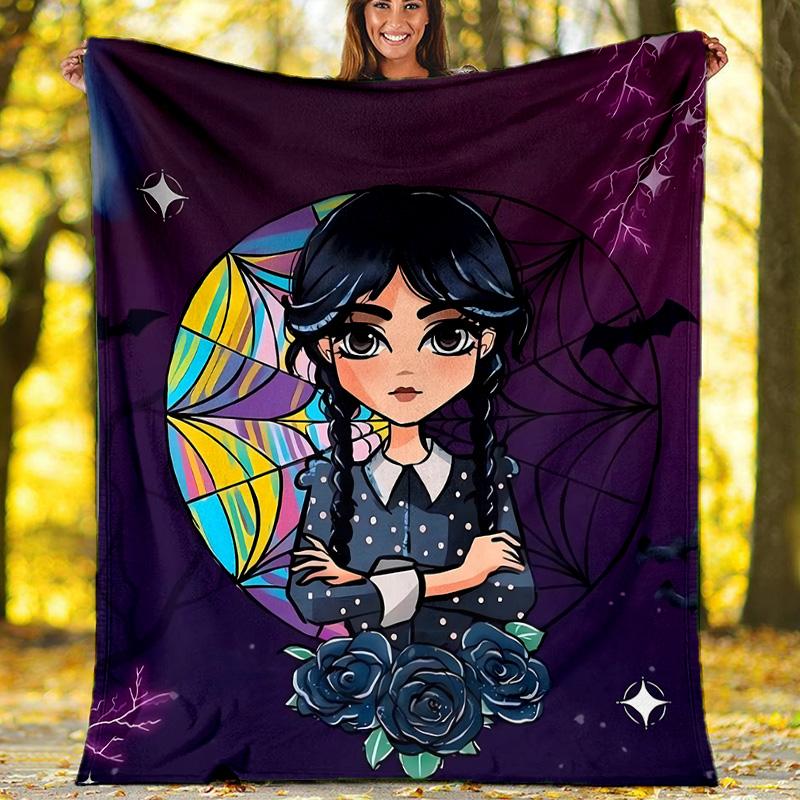 Wednesday Addams3 printed throw blanket—lightweight,soft,warm;versatile blanket for all seasons—perfect as &air-conditioning throw,nap blanket