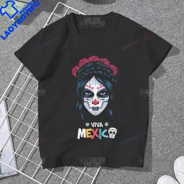 Skull Day Of The Dead Graphic T Shirts Skeleton Unisex Tshirts Mexican Heritage Flowers Black Tops Casual Kawaii Funny Clothes
