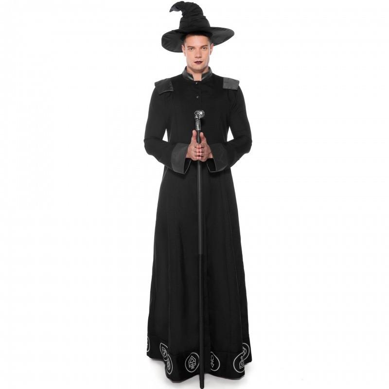 Wizard Black Elegant Costume For Men Suitable For Halloween Parties And Character Roleplay