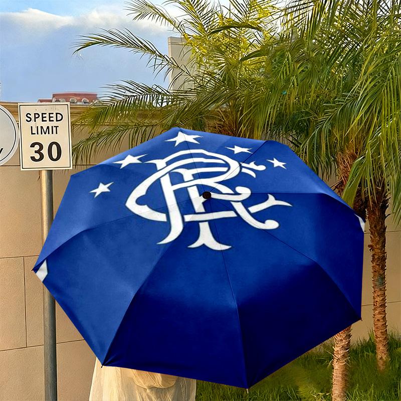 1PC Rangers Fc Crest Automatic Umbrella - Suitable Travel Outdoor Portable Umbrella Birthday Gift Daily Essentials