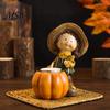 Thanksgiving Table Decor Autumn Harvest Figurine Ornament, Decorative Resin Statue, Turkey/Scarecrow/Pumpkin Festive Tabletop Ornament Set Centerpiece