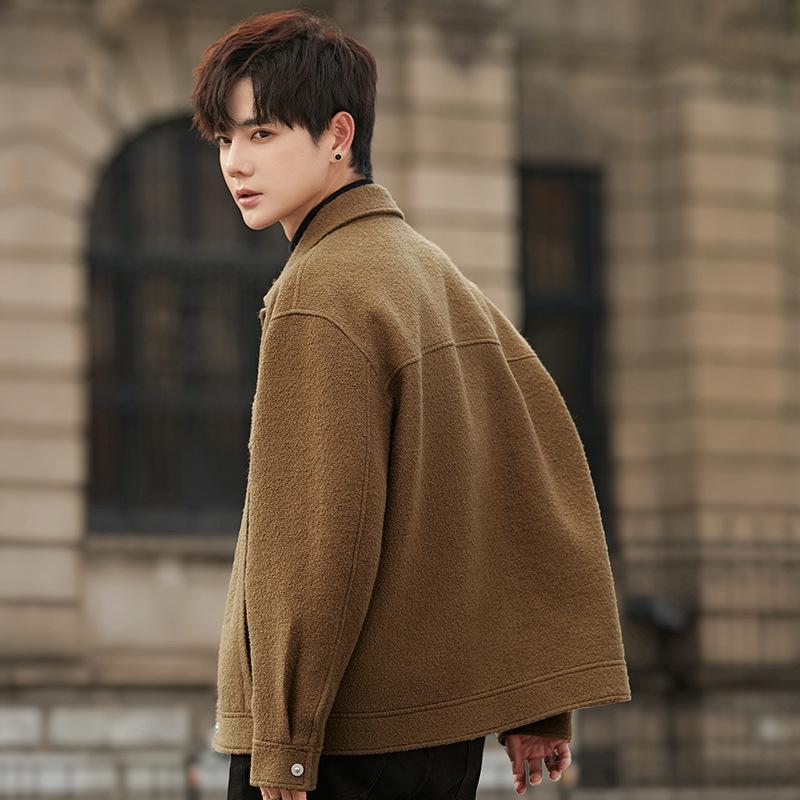 Men's Coat Autumn and Winter Wool Woolen Jacket High-end Ruffian Handsome Casual Top