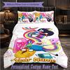 Personalized 3Pcs Bedding SetAdventure Time cartoon Custom Text Duvet Cover Pillowcase Set Bedroom Gift