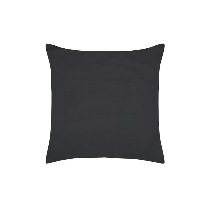 1 Taie d'oreiller percale de coton uni 63 x 63 cm Elysee anthracite