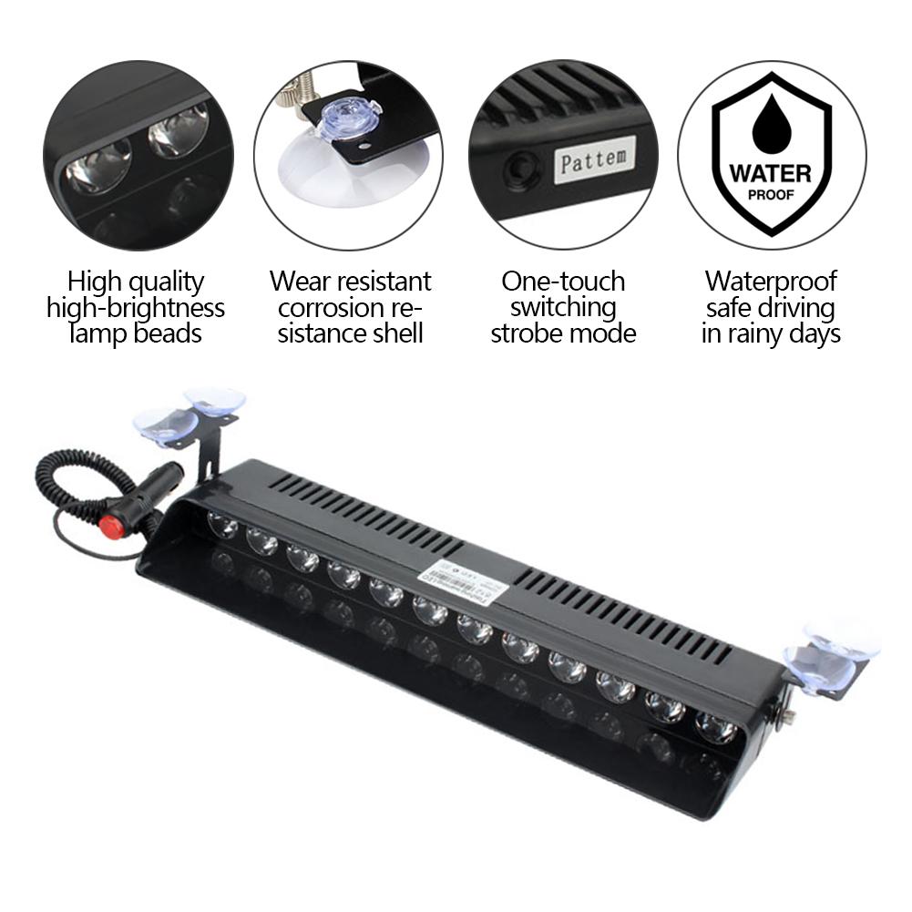 12V Emergency LED Strobe Light Police for Car Truck Red Blue Amber White LED Flasher Beacon Warning Lamp Car Light Assembly