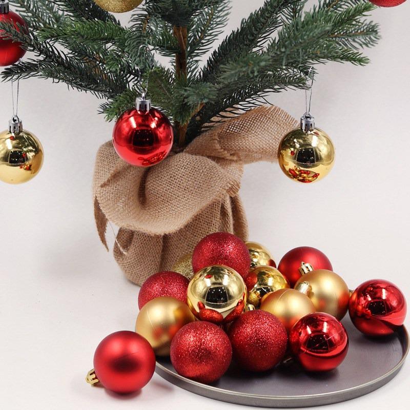 NEW 24pcs Christmas Balls 3cm Colored Ball Pendants DIY Christmas Tree Party Hanging Ornaments Set New Year Home Xmas Decoration