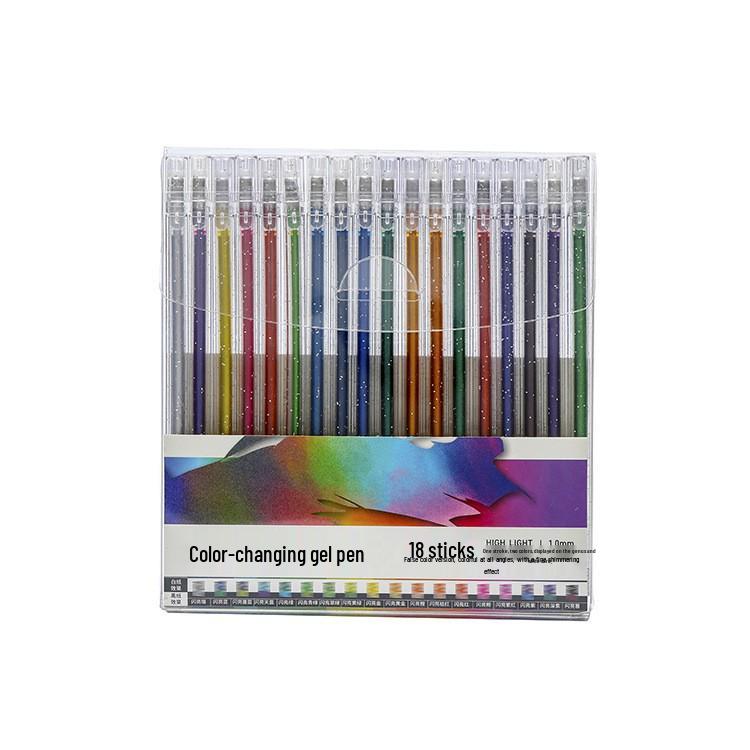 Luminous Color-Changing Glitter Gel Pen for Hand Accounts - Silver, Pearl, Crystal Sand Effect