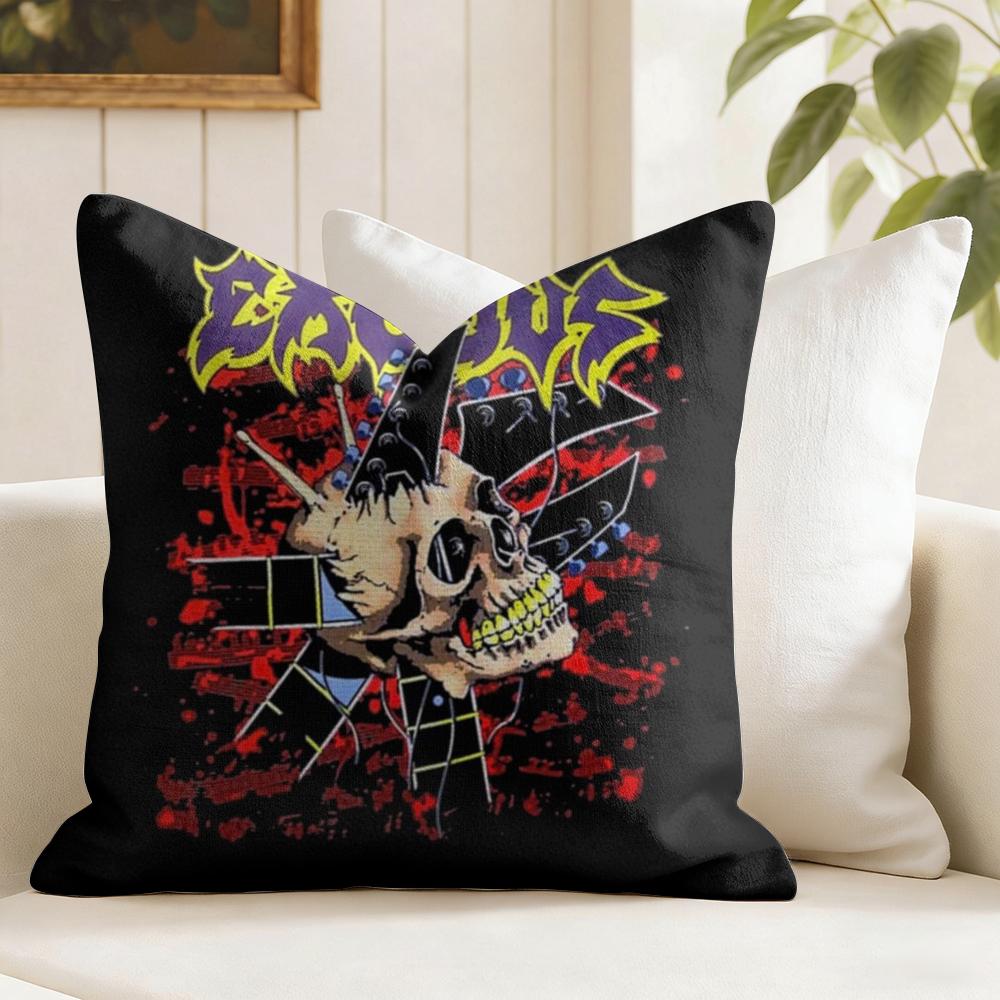Rock BandEExoduss Cushion Cover Eco Linen Pillow Case DoubleSided Print Breathable Durable Zipper Home Decor Gift