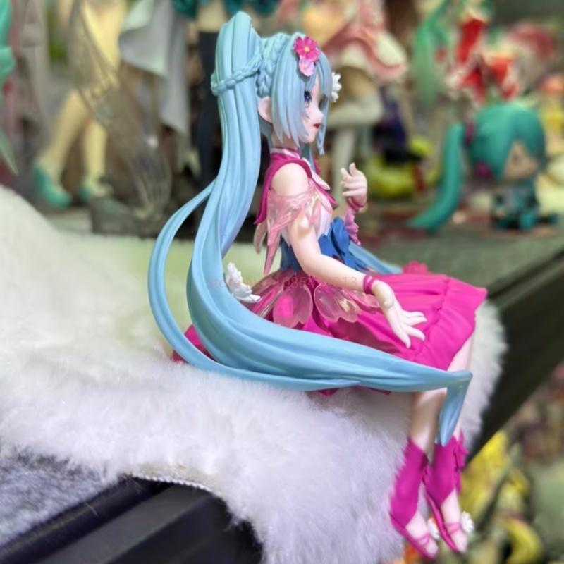 Original Furyu Noodle Stopper Vocaloid Hatsune Miku Flower Fairy Cosmos Sit Figurine Models Computer Collectible Decorations Toy