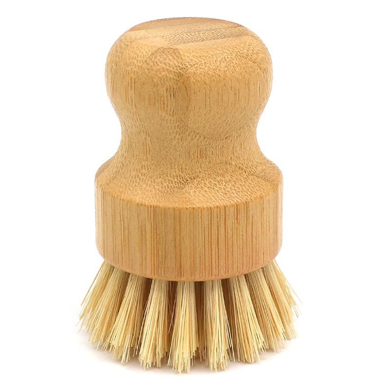 Bamboo Sisal Kitchen Dish Brush For Washing Pots And Pans