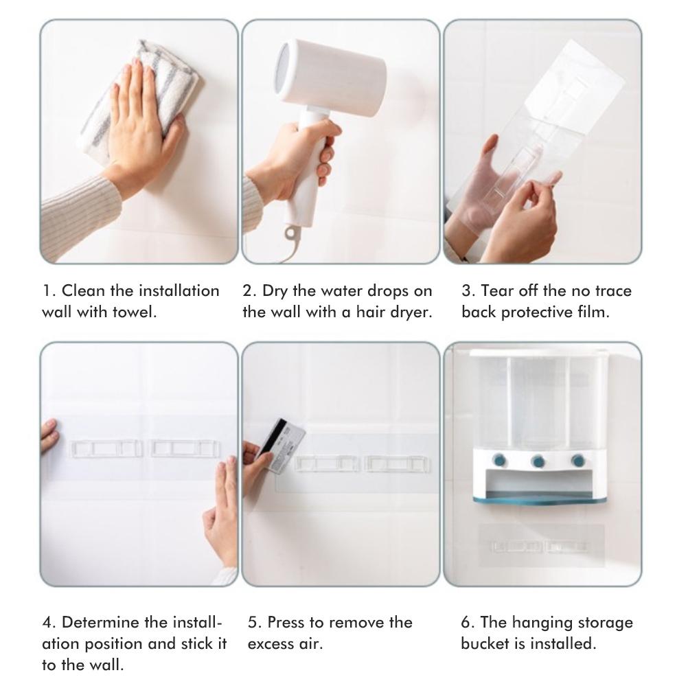 Wandmontierter Trockenfutterspender Getreide Reis Eimer Reis Vorratsbehälter Platzsparende Behälter für Küchenhelfer