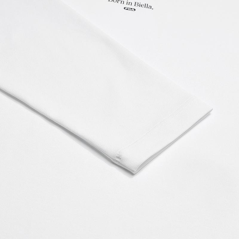 Fila Tennis Casual Sport Simple Half-Zip Knitted Long Sleeve T-Shirt Men Tops Jade-White A11M543203FWT