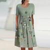 Women's Casual Summer Short Sleeve Pullover Dress Loose Round Neck Fashion Print