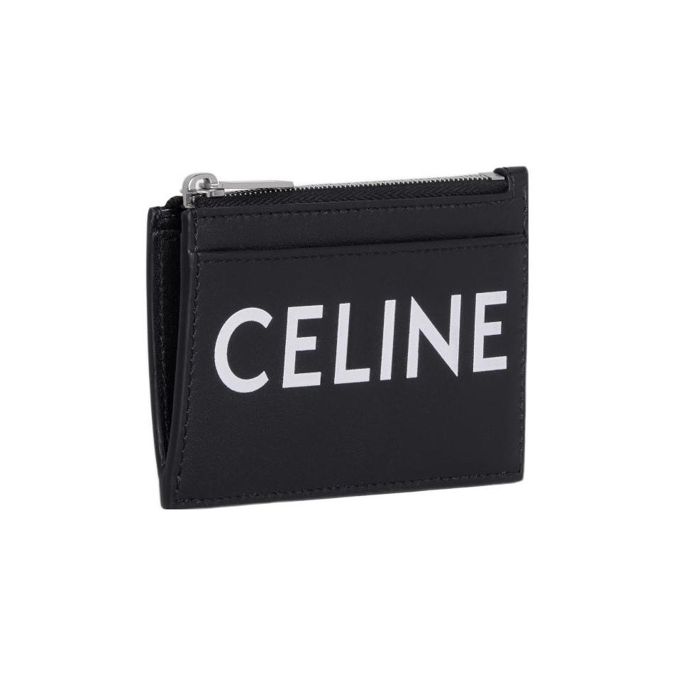 Celine Brand Printed Zipper Leather Wallet Card Holder Unisex Wallets Black 10F993DMF-38SI